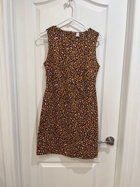 Sleeveless Brown Leopard Print Shift Dress old navy